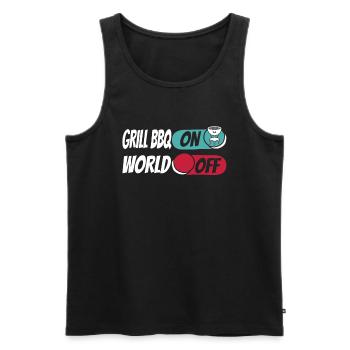 Bbq Grillen Grill Bbq On World Off - Männer Premium Bio Tank Top - Schwarz - Vorne - AI Model Male 178 light (178cm)