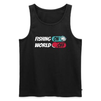 Pêcheur Angeln Fishing On World Off - Débardeur bio Premium Homme - noir - Devant - Michal (187cm)