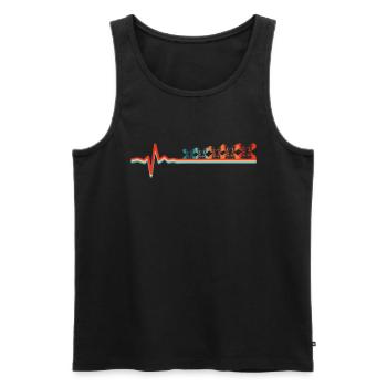 Snowboard Snowboarder Ekg Heartbeat - Débardeur bio Premium Homme - noir - Devant - Michal (187cm)