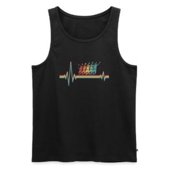 Badminton Federball Ekg Heartbeat - Men's Premium Organic Tank Top - black - Front - Michal (187cm)