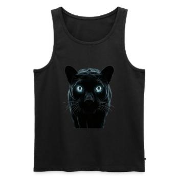 Panthère noire aux yeux brillants - Débardeur bio Premium Homme - noir - Devant - AI Model Male 178 light (178cm)