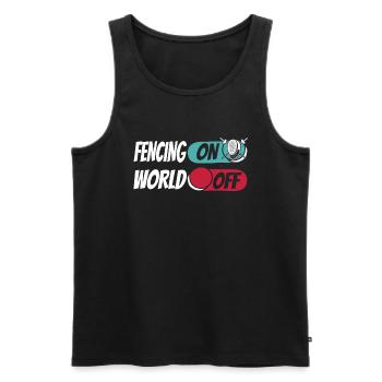 Fechten Fechter Fencing On World Off - Men's Premium Organic Tank Top - black - Front - AI Model Male 178 light (178cm)