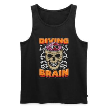 Diving Diver Skull Diving Brain - Men's Premium Organic Tank Top - black - Front - AI Model Male 178 light (178cm)
