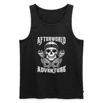 Motorcycle Mechanic Skull Afterworld Adventure - Men's Premium Organic Tank Top - black - Front - Michal (187cm)