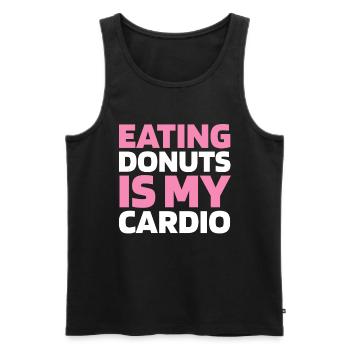 Donut Funny Cardio Quote - Männer Premium Bio Tank Top - Schwarz - Vorne - Michal (187cm)
