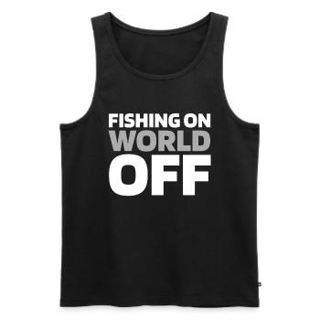 Pêcheur Angeln Fishing On World Off - Débardeur bio Premium Homme - noir - Devant - Michal (187cm)