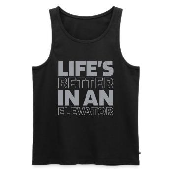 Fahrstuhl Aufzug - Männer Premium Bio Tank Top - Schwarz - Vorne - Michal (187cm)