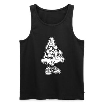 Gamer Gaming Pizza Gaming Controller - Men's Premium Organic Tank Top - black - Front - Michal (187cm)