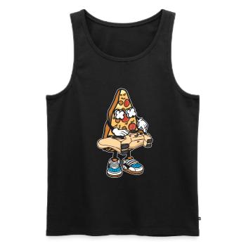 Gamer Gaming Pizza Gaming Controller - Men's Premium Organic Tank Top - black - Front - Michal (187cm)