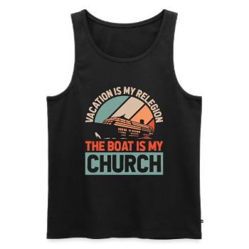 Cruise - Men's Premium Organic Tank Top - black - Front - Michal (187cm)