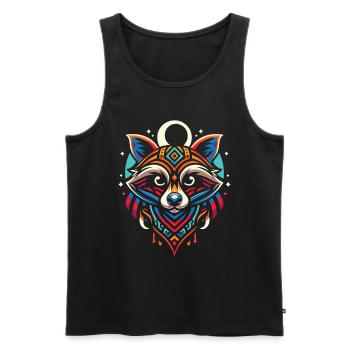 Raccoon Moon Phases - Men's Premium Organic Tank Top - black - Front - Michal (187cm)