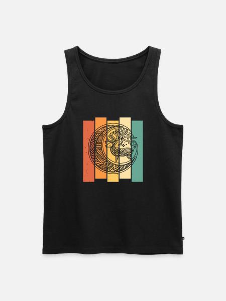 Deer Tribe Moon Phases - Men's Premium Organic Tank Top - black