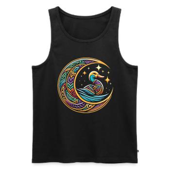 Ente Stammes Moon - Männer Premium Bio Tank Top - Schwarz - Vorne - AI Model Male 178 light (178cm)