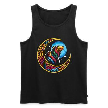 Bear Brown Bear Tribal Moon - Men's Premium Organic Tank Top - black - Front - Michal (187cm)