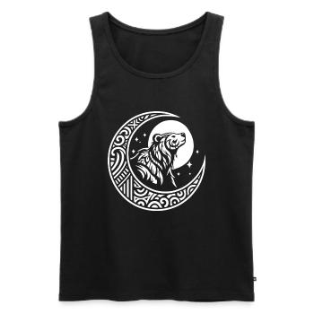 Bear Brown Bear Tribal Moon Phases - Men's Premium Organic Tank Top - black - Front - Michal (187cm)