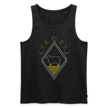 Sheep Abstract Moon Phases - Men's Premium Organic Tank Top - black - Front - Michal (187cm)