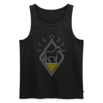 Horse Equestrian Abstract Moon Phases - Men's Premium Organic Tank Top - black - Front - Michal (187cm)