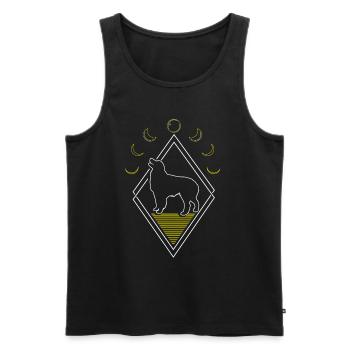 Australian Shepherd Abstract Moon Phases - Men's Premium Organic Tank Top - black - Front - Michal (187cm)