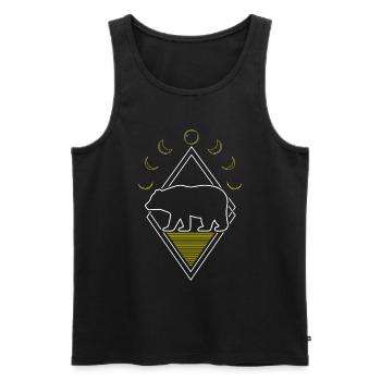 Bear Brown Bear Abstract Moon Phases - Men's Premium Organic Tank Top - black - Front - Michal (187cm)
