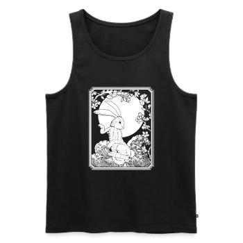 Bunny Rabbit Japan Cherry Blossom Moon - Men's Premium Organic Tank Top - black - Front - AI Model Male 178 light (178cm)