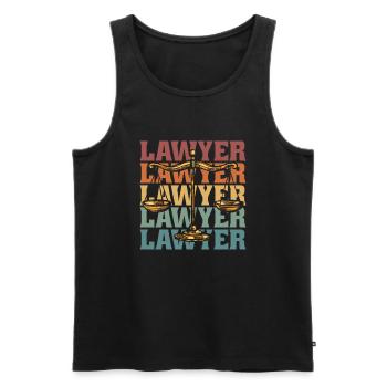 Anwalt Jurist Jura - Männer Premium Bio Tank Top - Schwarz - Vorne - AI Model Male 178 light (178cm)