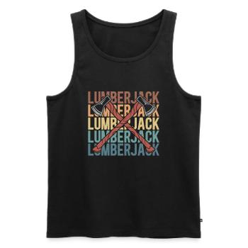 Wood chippers, forestry workers, lumberjacks - Men's Premium Organic Tank Top - black - Front - AI Model Male 178 light (178cm)