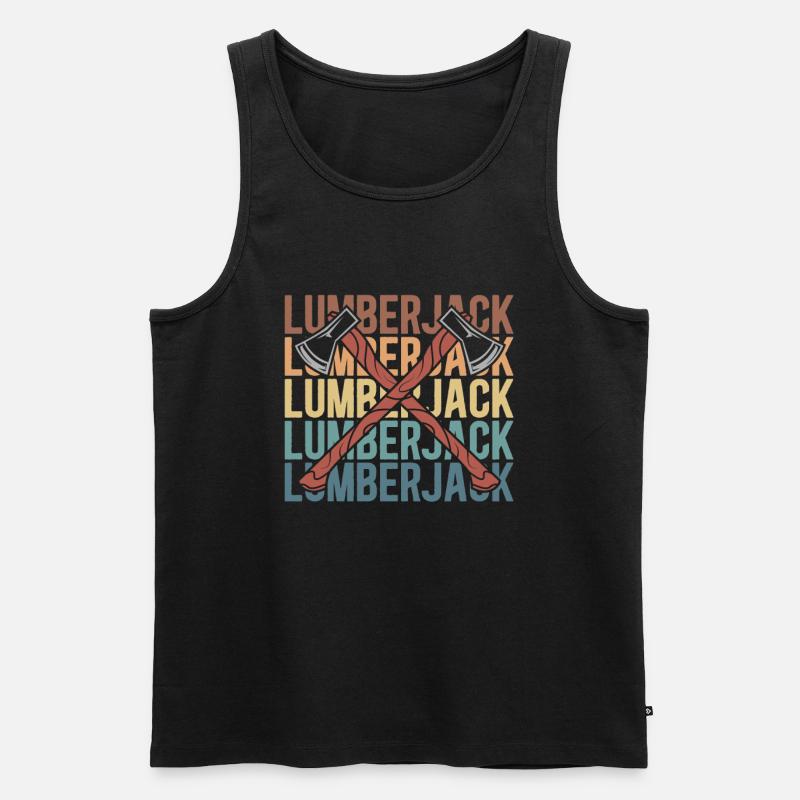 Holzhacker Forstarbeiter Holzfäller - Männer Premium Bio Tank Top - Schwarz