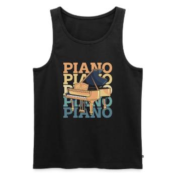 Pianiste Klavier Piano - Débardeur bio Premium Homme - noir - Devant - Michal (187cm)