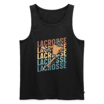 Lacrosse - Débardeur bio Premium Homme - noir - Devant - AI Model Male 178 light (178cm)