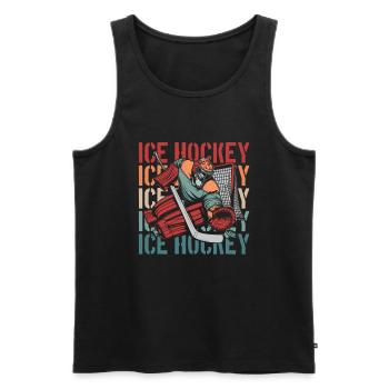 Hockey sur glace - Débardeur bio Premium Homme - noir - Devant - Michal (187cm)