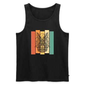 Bunny Rabbit Tribal Moon Phases - Men's Premium Organic Tank Top - black - Front - AI Model Male 178 light (178cm)
