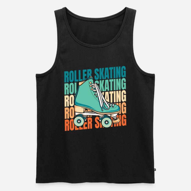 Rollschuhe Rollschuhlaufen - Männer Premium Bio Tank Top - Schwarz
