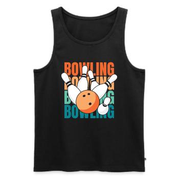 Bowling Bowlen Bowler - Männer Premium Bio Tank Top - Schwarz - Vorne - AI Model Male 178 light (178cm)