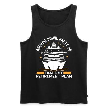 Kreuzfahrt Retired Retirement - Männer Premium Bio Tank Top - Schwarz - Vorne - AI Model Male 178 light (178cm)