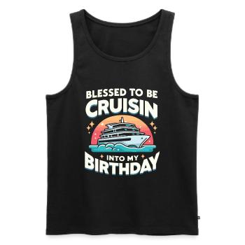Kreuzfahrt - Männer Premium Bio Tank Top - Schwarz - Vorne - Michal (187cm)