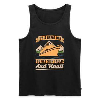 Kreuzfahrt - Männer Premium Bio Tank Top - Schwarz - Vorne - Michal (187cm)