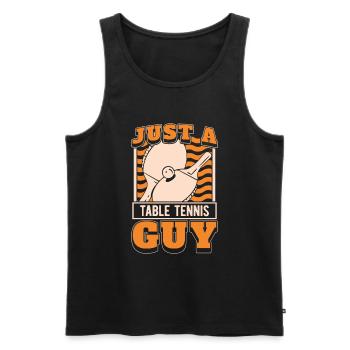 Tischtennis Pingpong Just A Table Tennis Guy - Men's Premium Organic Tank Top - black - Front - Michal (187cm)