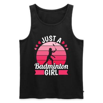 Badminton Shuttlecock Just A Badminton Girl - Men's Premium Organic Tank Top - black - Front - AI Model Male 178 light (178cm)