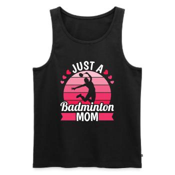 Badminton Shuttlecock Just A Badminton Mom - Men's Premium Organic Tank Top - black - Front - AI Model Male 178 light (178cm)