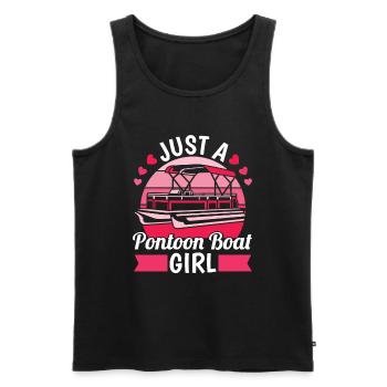 Pontonboot Just A Pontoon Boat Girl - Männer Premium Bio Tank Top - Schwarz - Vorne - Michal (187cm)
