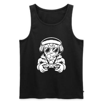 Gamer Gaming Pizza Gaming Controller - Men's Premium Organic Tank Top - black - Front - Michal (187cm)