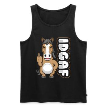Horse Equestrian Idgaf - Men's Premium Organic Tank Top - black - Front - Michal (187cm)