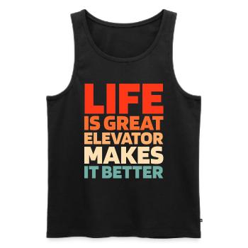 Elevator Elevator - Men's Premium Organic Tank Top - black - Front - AI Model Male 178 light (178cm)