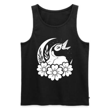 Penguin Wild Flowers Floral Moon - Men's Premium Organic Tank Top - black - Front - Michal (187cm)