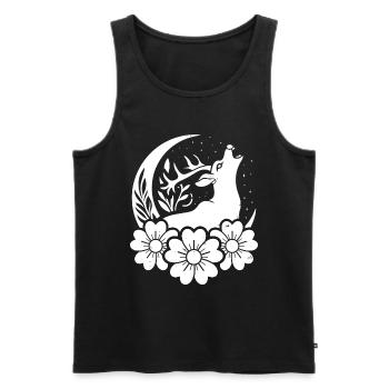 Deer Wild Floral Moon - Men's Premium Organic Tank Top - black - Front - AI Model Male 178 light (178cm)