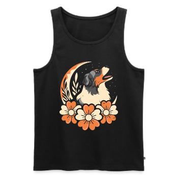 Australian Shepherd Wilde Blumen Floral Moon - Männer Premium Bio Tank Top - Schwarz - Vorne - Michal (187cm)