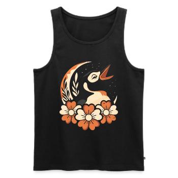 Penguin Wild Flowers Floral Moon - Men's Premium Organic Tank Top - black - Front - Michal (187cm)