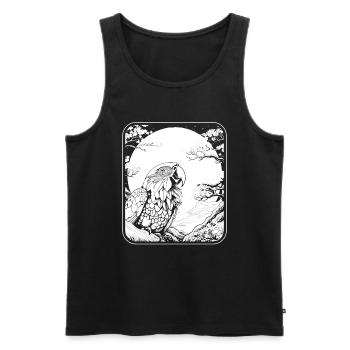 Papagei Japan Cherry Blossom Moon - Männer Premium Bio Tank Top - Schwarz - Vorne - AI Model Male 178 light (178cm)