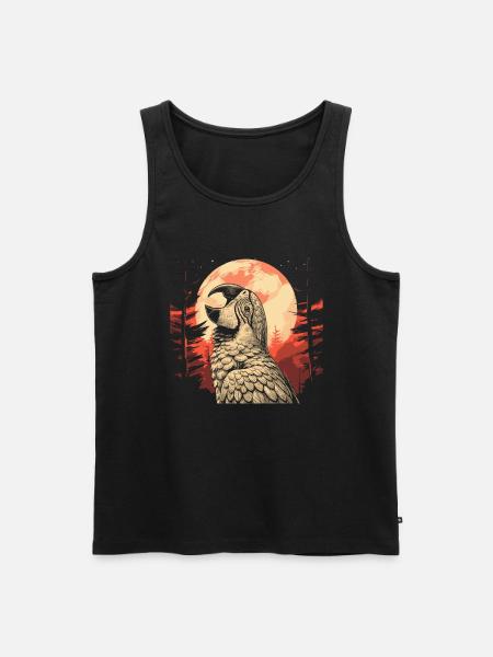 Parrot Moon Howling - Men's Premium Organic Tank Top - black