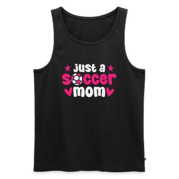 Fußball Fußballer Mutter Just A Soccer Mom - Männer Premium Bio Tank Top - Schwarz - Vorne - AI Model Male 178 light (178cm)